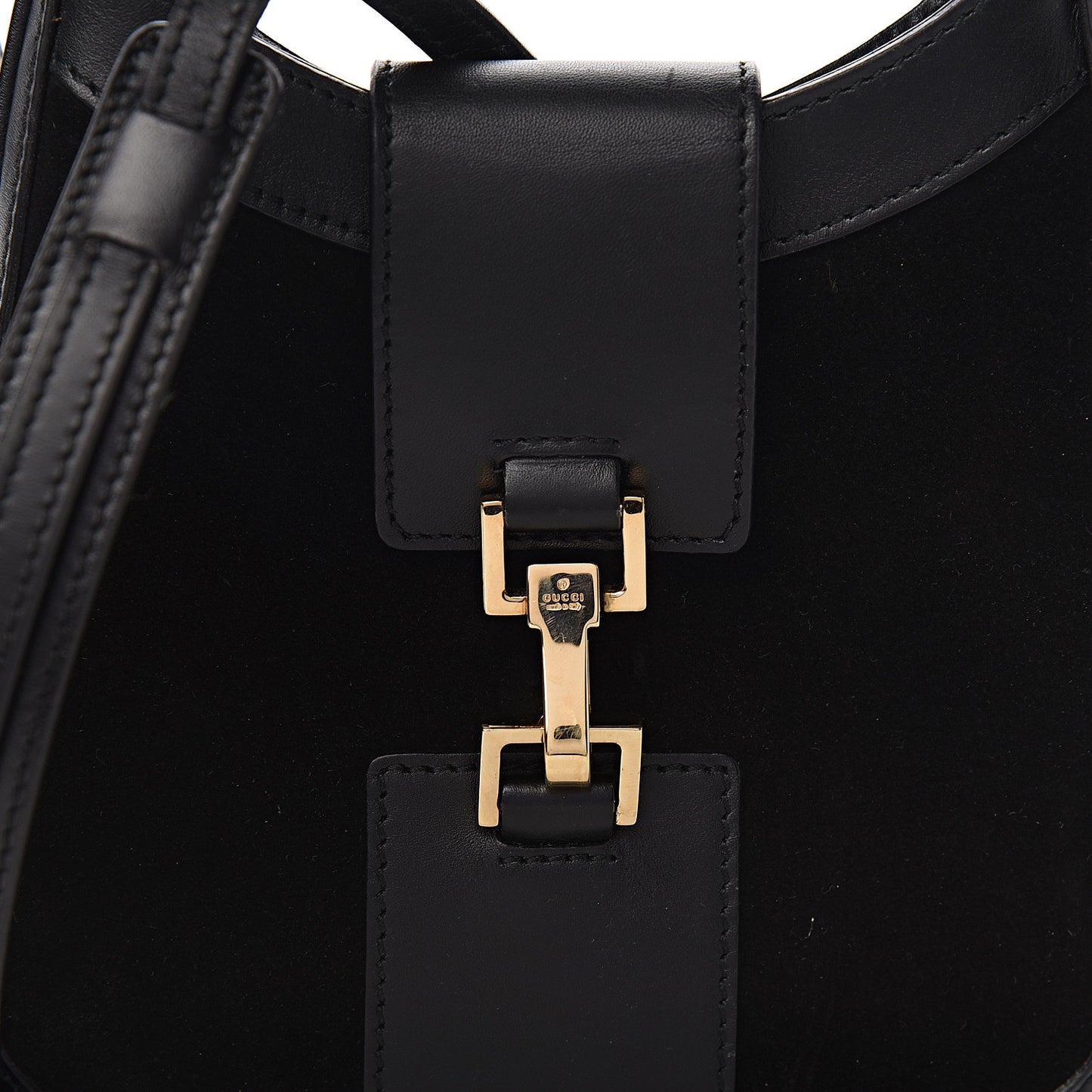 Suede Calfskin Crossbody Bag Black