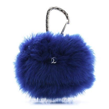 Chanel Shearling Lambskin CC Hook Card Holder Blue 1 of 10