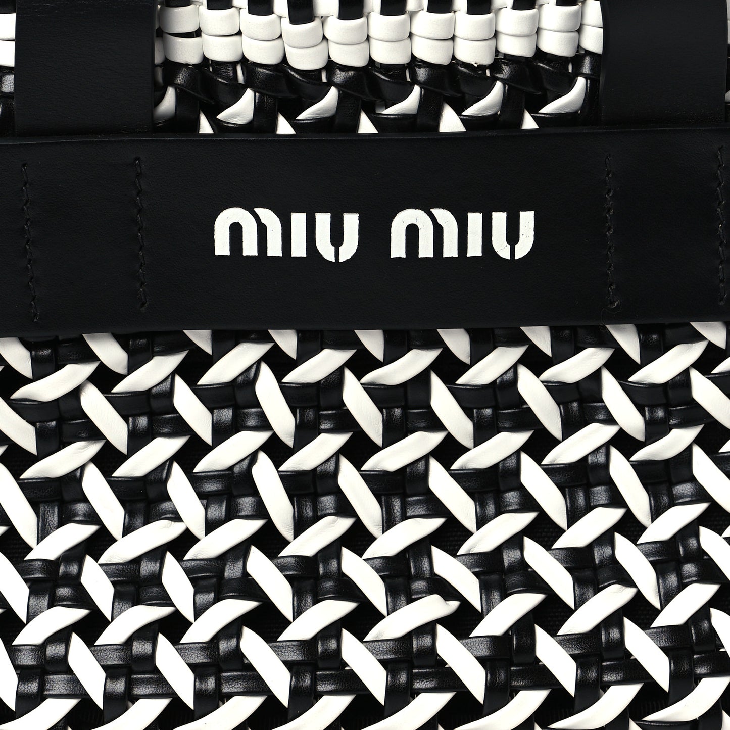 Nappa Matelasse Wicker Basket Bag Black White