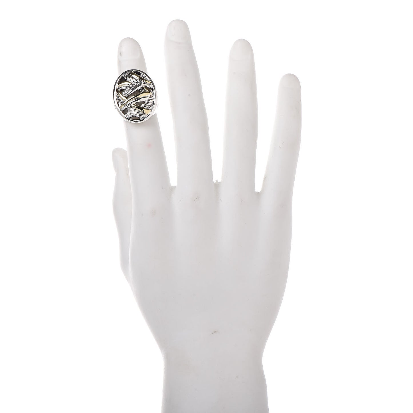 Sterling Silver 18K Yellow Gold Papyrus Ring 53 6.5
