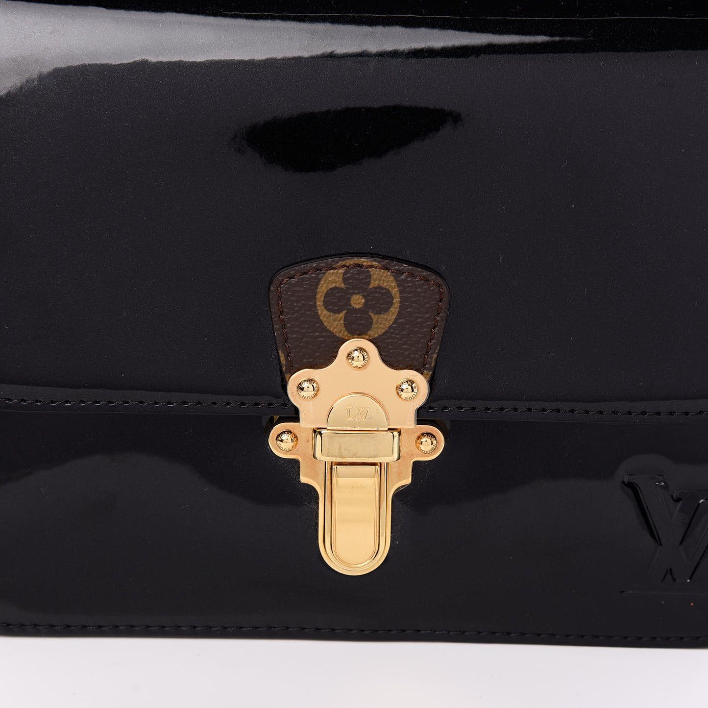 Patent Calfskin Monogram Cherrywood BB Black