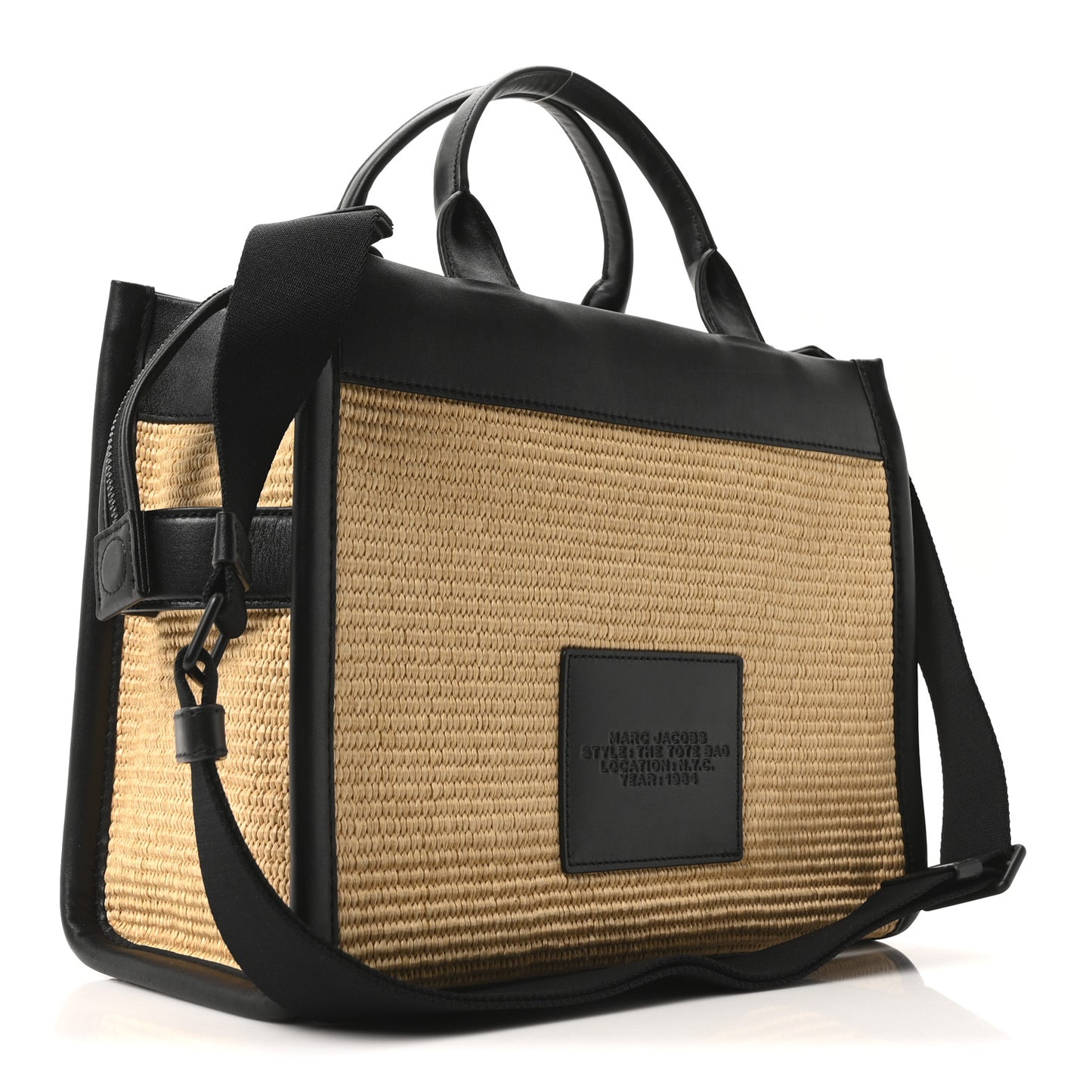 Calfskin Woven Straw Medium The Tote Bag Natural
