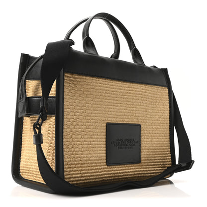Marc Jacobs Calfskin Woven Straw Medium The Tote Bag Natural 3 of 9