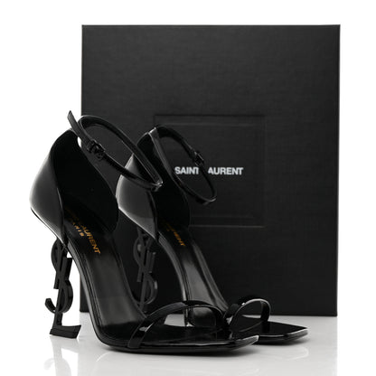 Saint Laurent Patent Calfskin Opyum 110 Sandals 38.5 Black 9 of 9