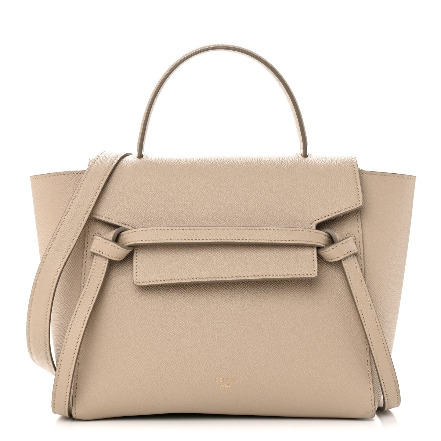 Grained Calfskin Micro Belt Bag Light Taupe