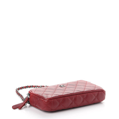 Chanel Caviar Quilted Small Clutch With Chain Red 5 of 11