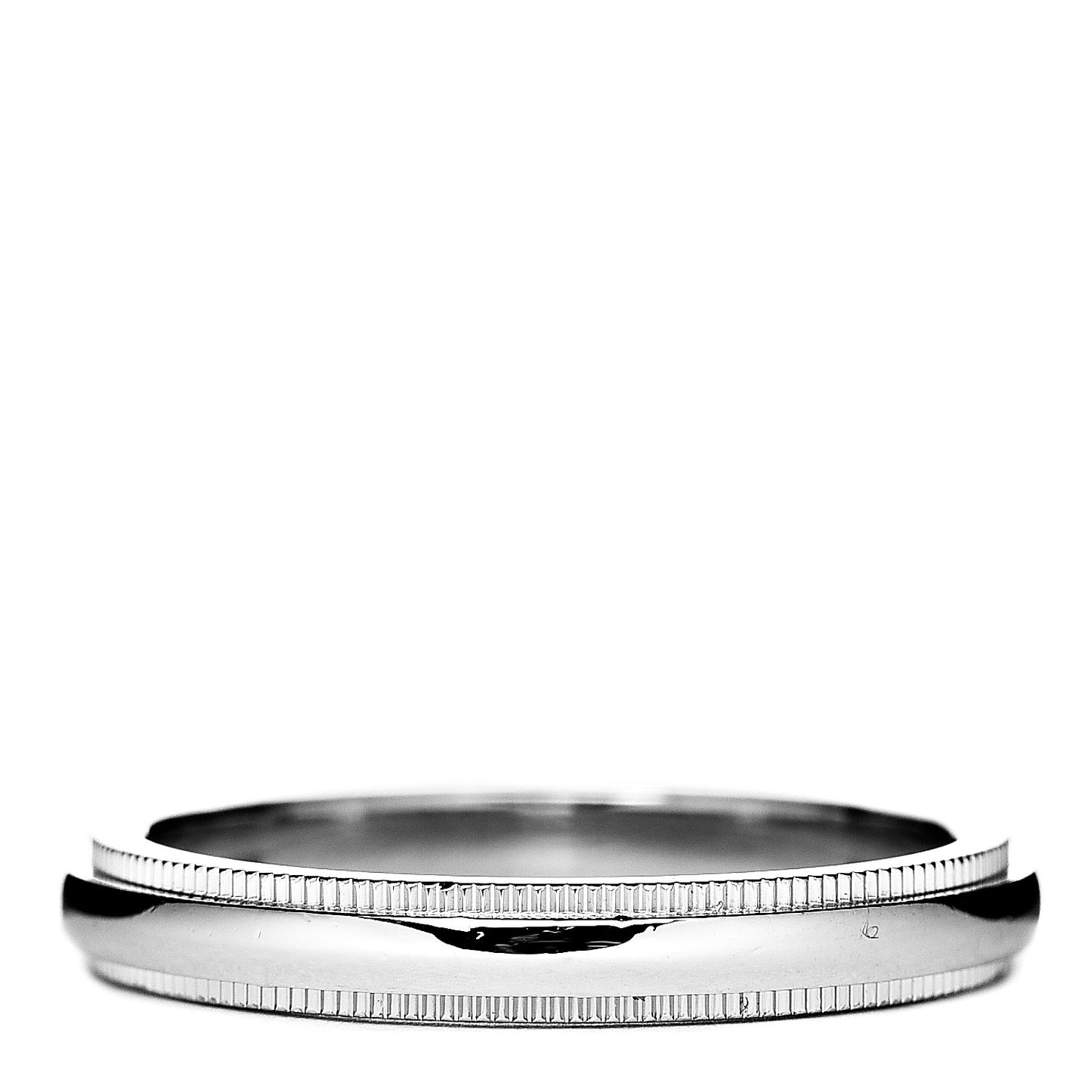 Platinum 3mm Milgrain Wedding Band Ring 56 7.75