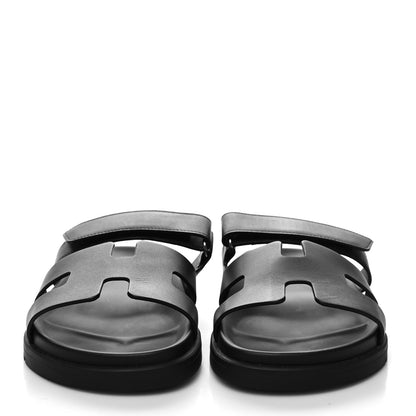 Hermes Calfskin Womens Chypre Sandals 39 Black 2 of 9