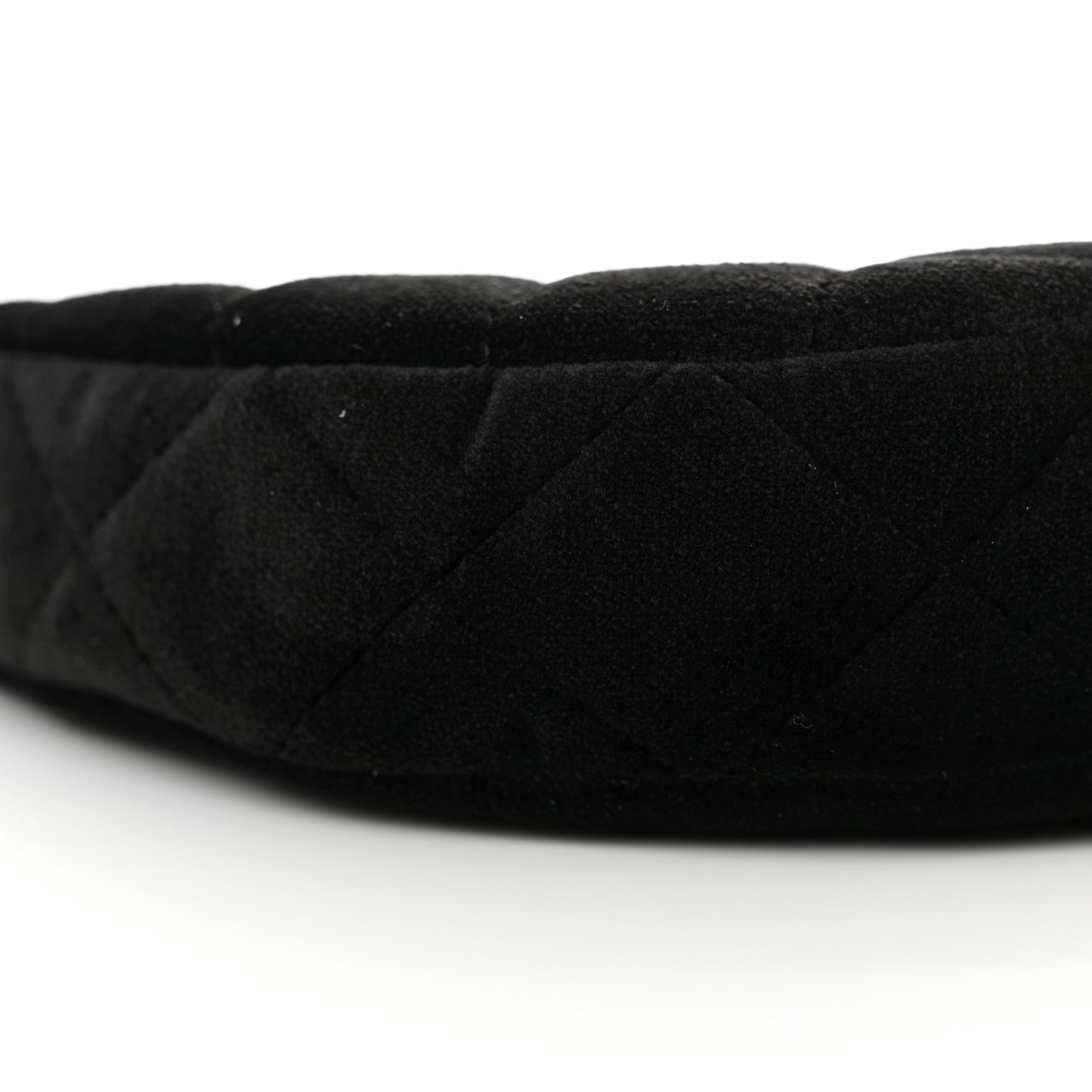 Velvet Crystal Quilted Chain Hobo Black