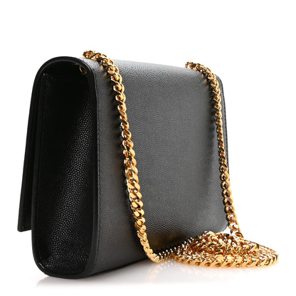 Saint Laurent Grain De Poudre Small Monogram Kate Satchel Black 3 of 11