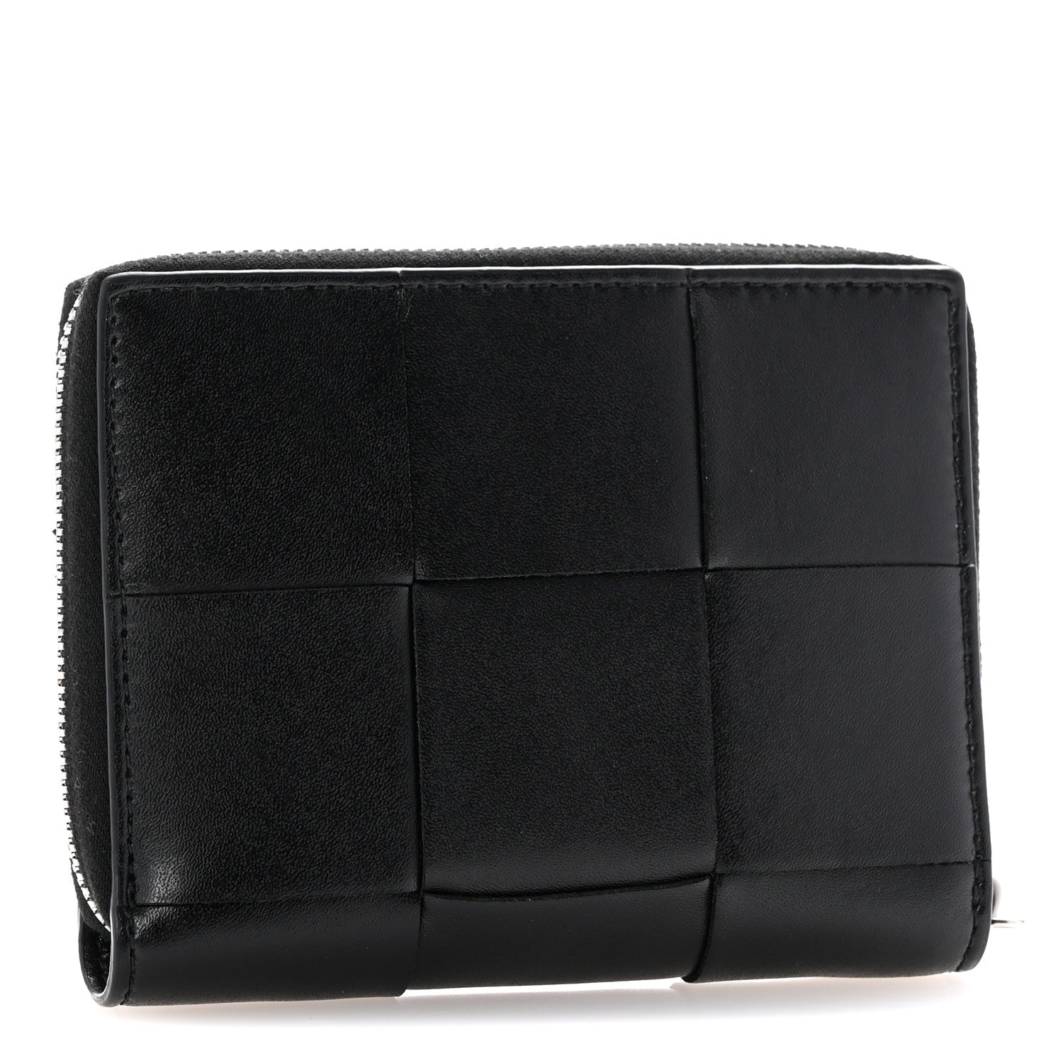 Bottega Veneta Calfskin Maxi Intreccio Zip Around Wallet Black 3 of 10