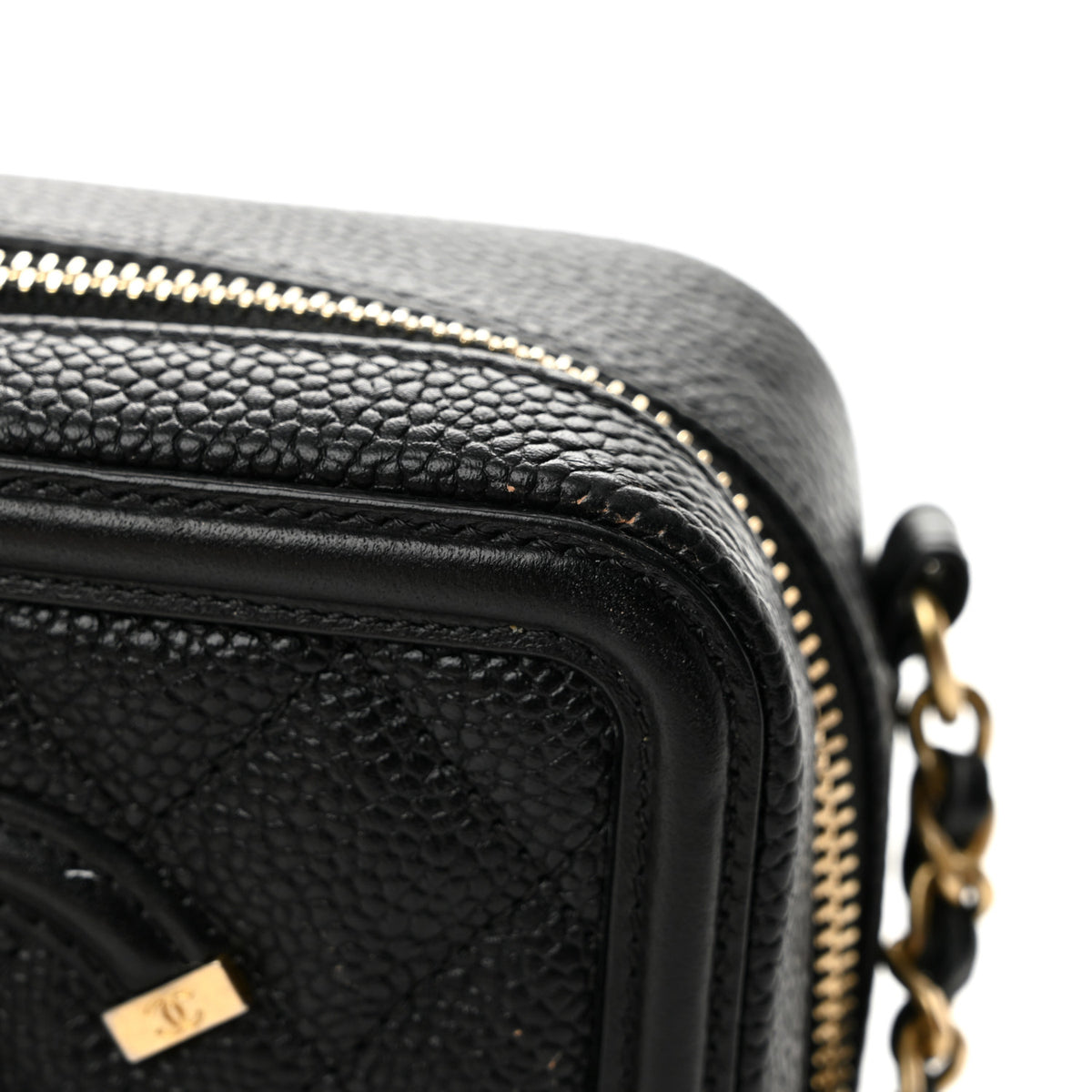 Chanel Caviar Quilted CC Filigree Vanity Clutch With Chain Black 12 of 12