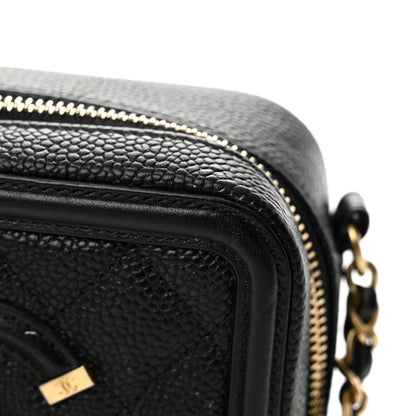 Chanel Caviar Quilted CC Filigree Vanity Clutch With Chain Black 12 of 12