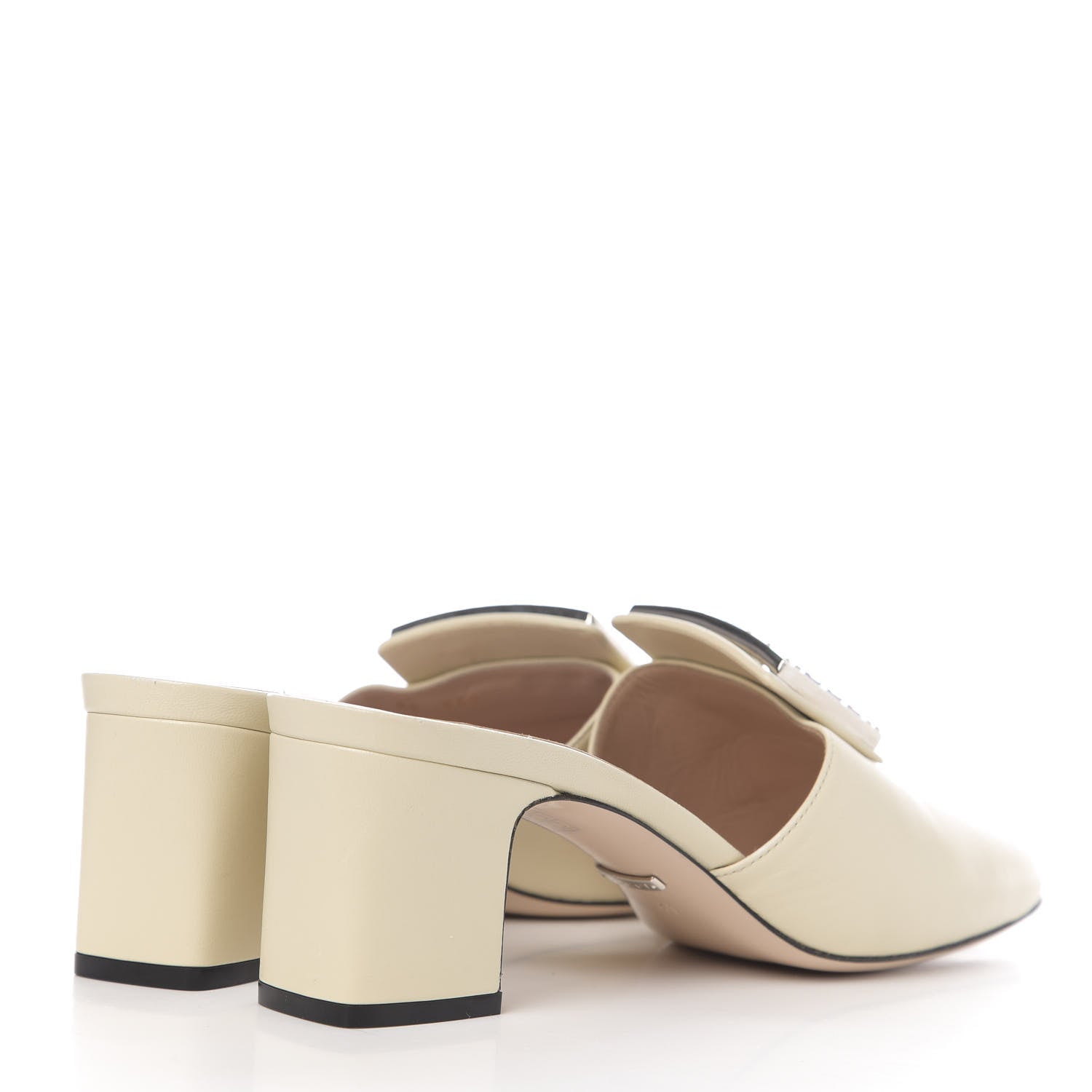 Gucci Malaga Kid Crystal Square G Madelyn Mules 41 Vintage White 4 of 7