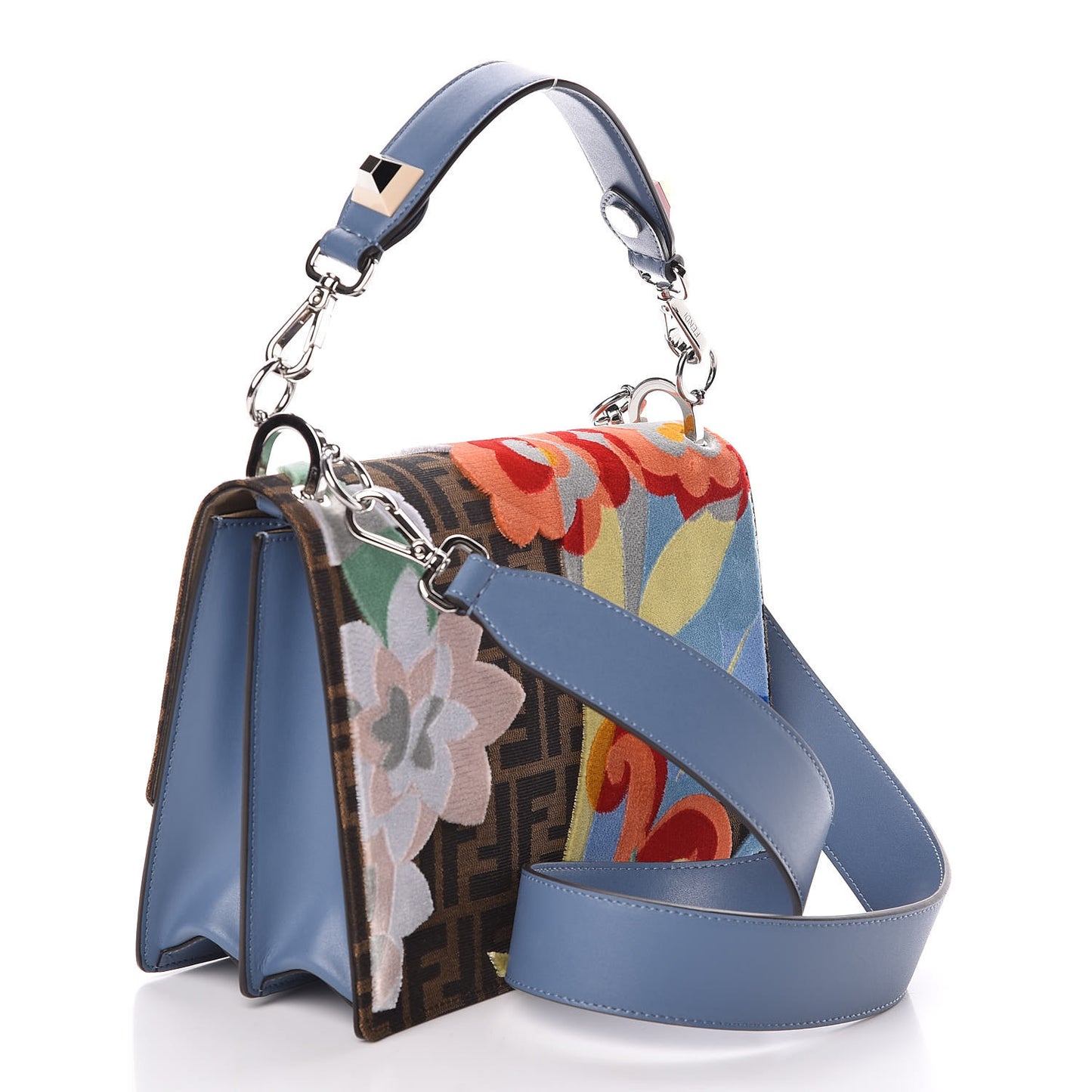 Vitello Liberty Zucca Velvet Floral Floral Kan I Shoulder Bag Ceruleo Multicolor