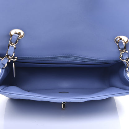 Chanel Lambskin Quilted Mini Rectangular Flap Light Blue 5 of 13