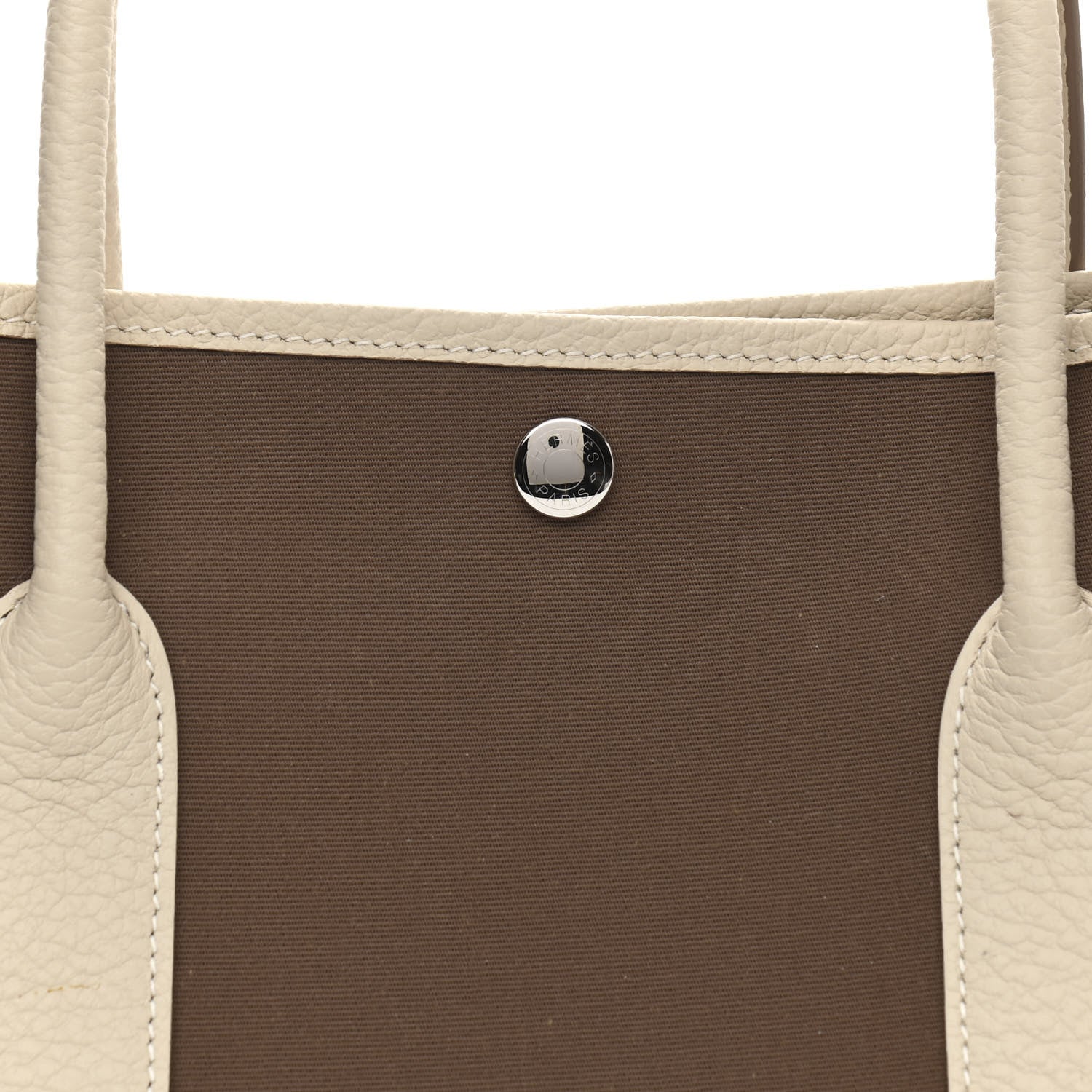 Hermes Toile Militaire Vache Country Garden Party 36 MM Tote Etoupe 7 of 9