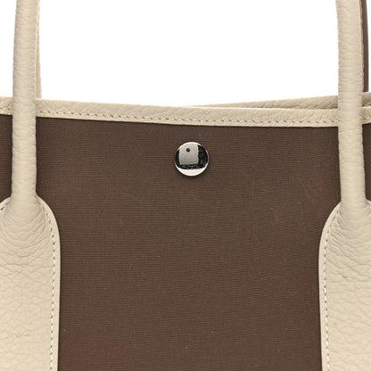 Hermes Toile Militaire Vache Country Garden Party 36 MM Tote Etoupe 7 of 9