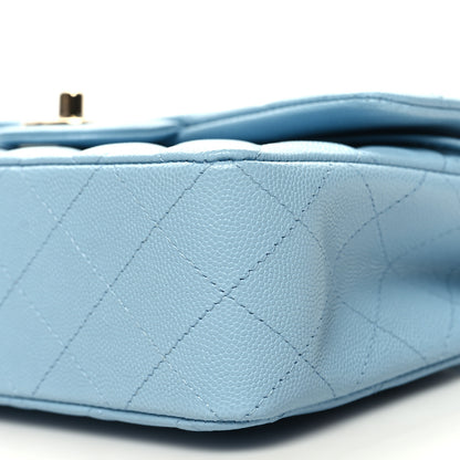 Chanel Caviar Quilted Small Double Flap Light Blue 10 of 11