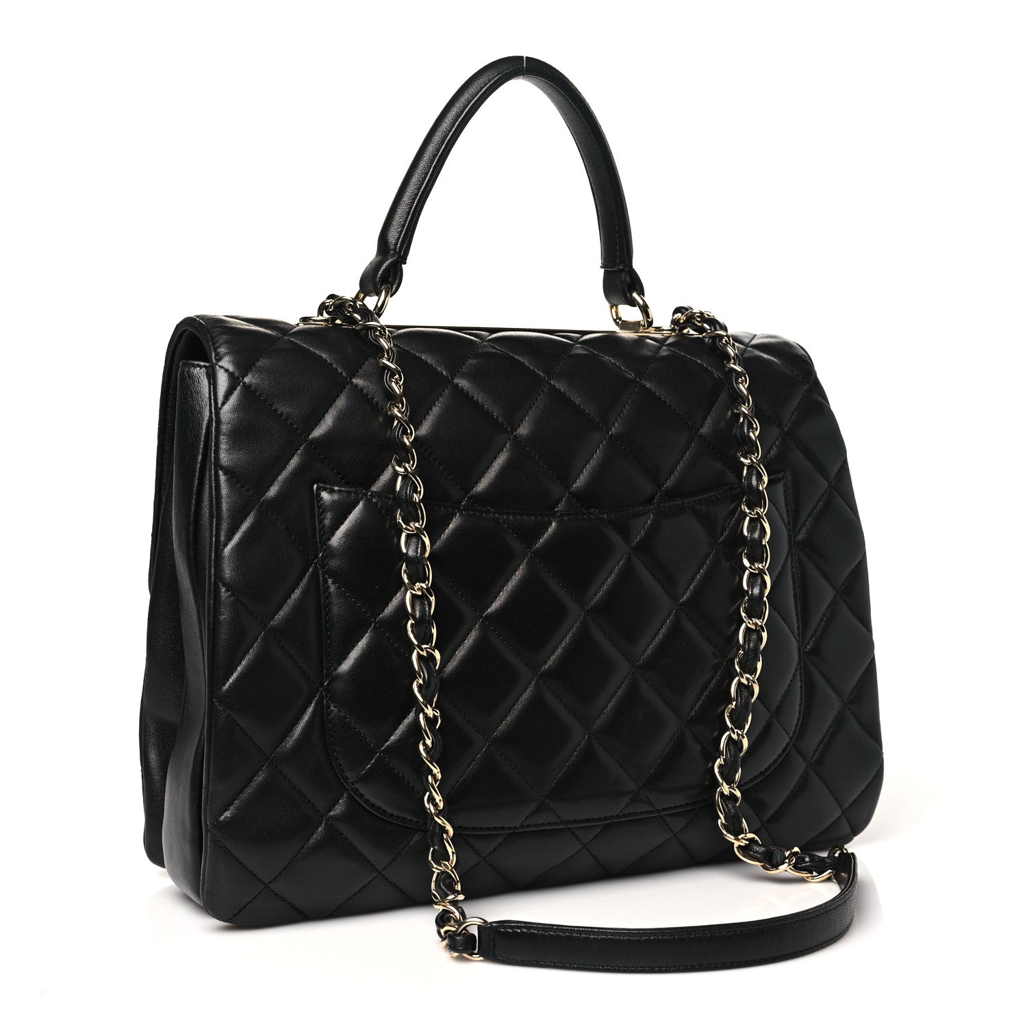 Chanel Lambskin Quilted Large Trendy CC Dual Handle Flap Bag Black 3 of 10