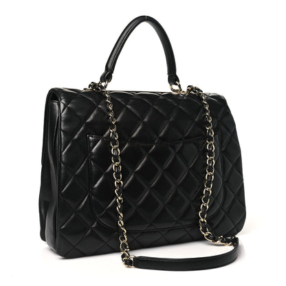 Chanel Lambskin Quilted Large Trendy CC Dual Handle Flap Bag Black 3 of 10