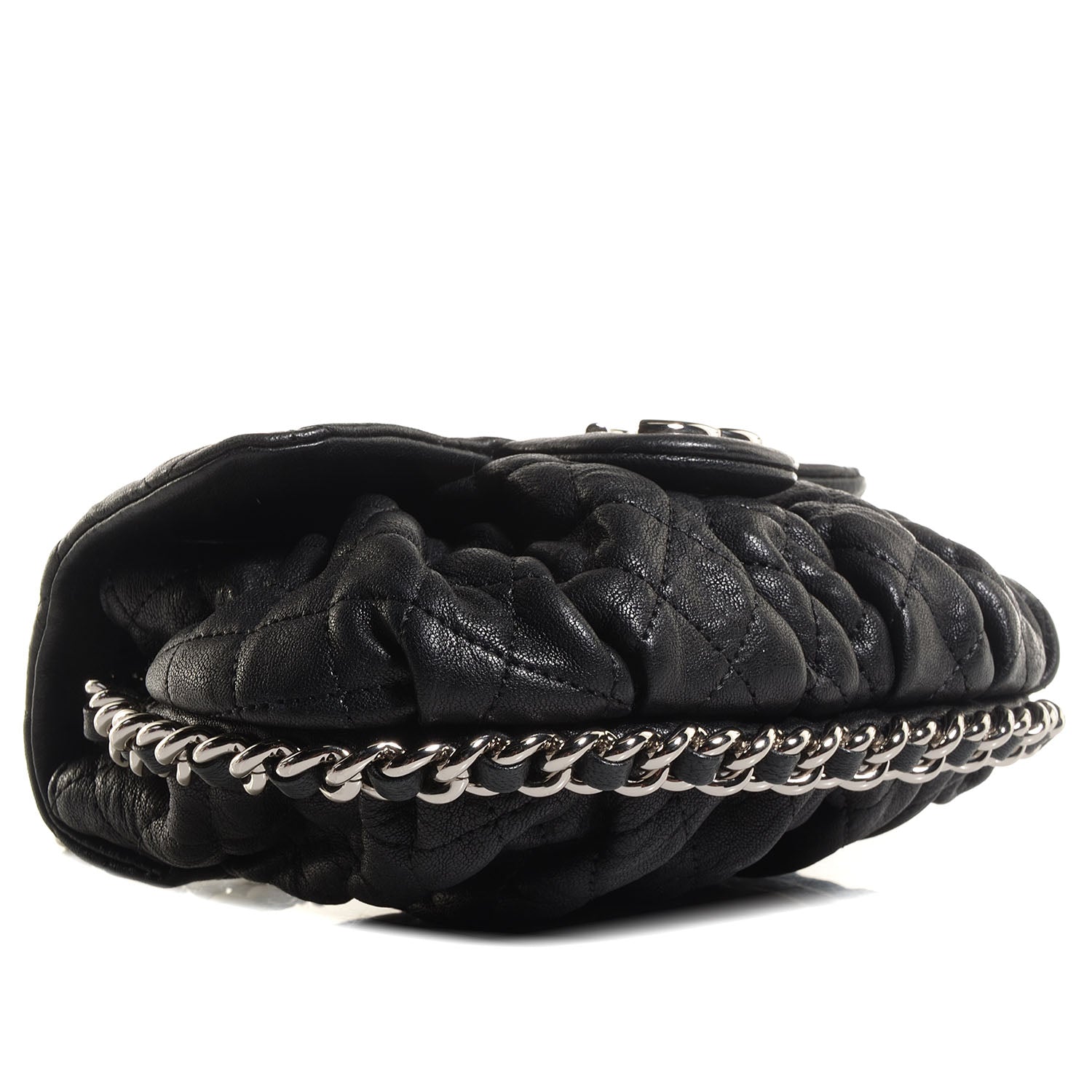 Chanel Crumpled Lambskin Mini Chain Around Messenger Black 4 of 7