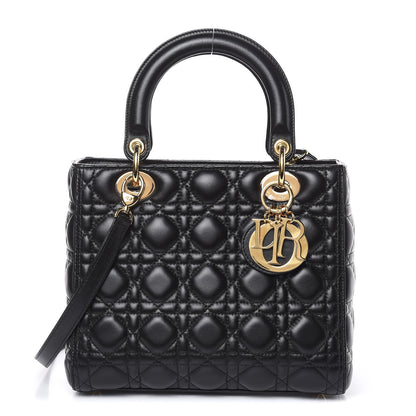 Christian Dior Lambskin Cannage Medium Lady Dior Black 1 of 13