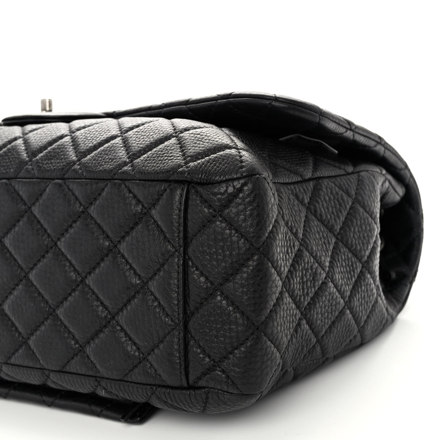 Chanel Calfskin Quilted Small XXL Travel Flap Bag Black 10 of 11