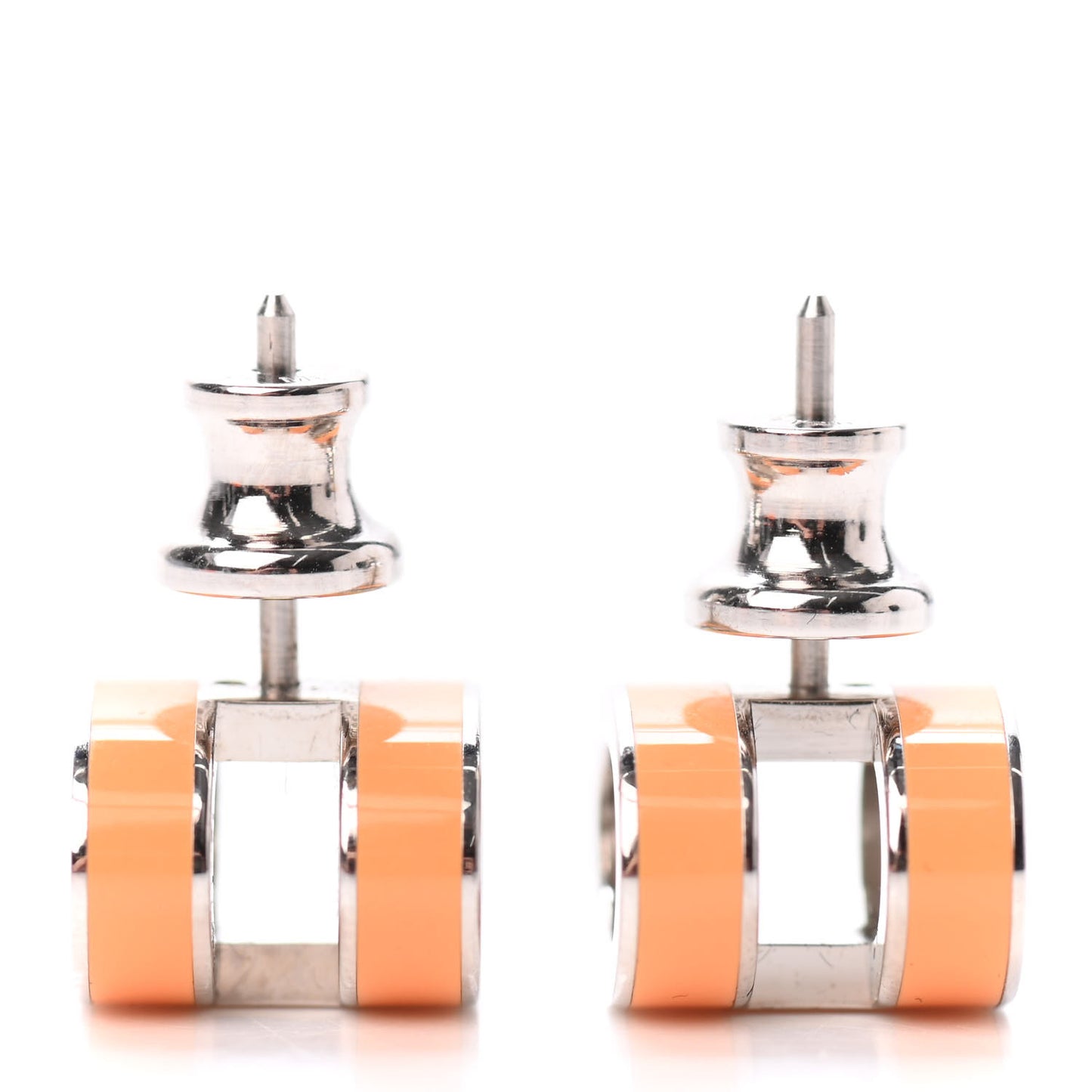 Palladium Lacquered Pop H Earrings Orange