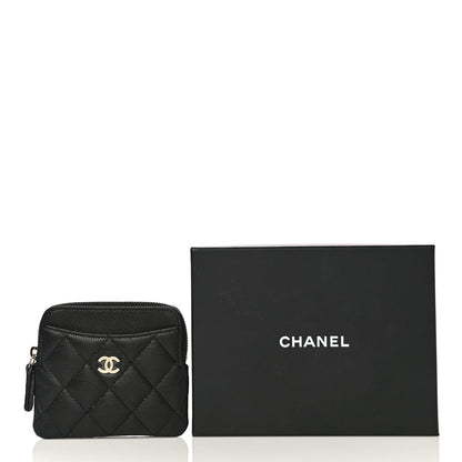 Chanel Caviar Quilted Zip Card Holder Wallet Black 11 of 11