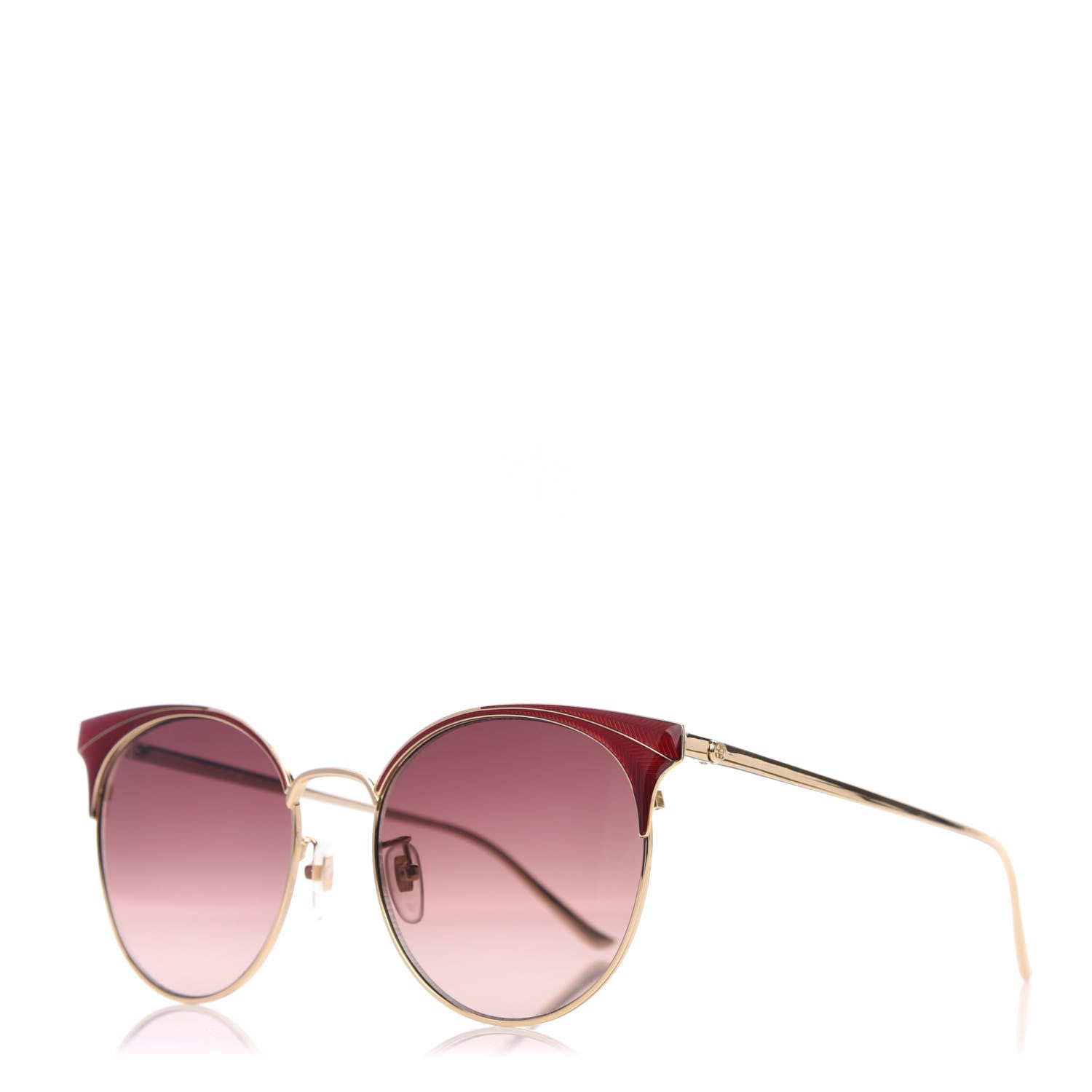 Gucci Cat Eye Sunglasses GG0402SK Red Gold 1 of 8