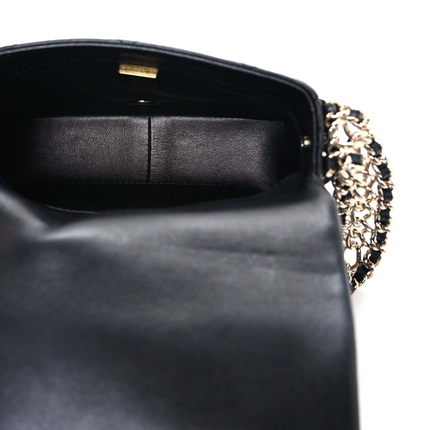 Chanel Lambskin Quilted Mini Chain Rows Flap Black 1809661