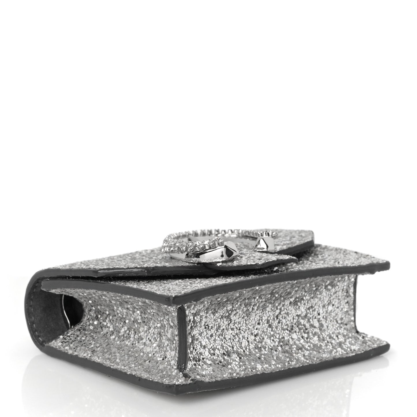 Coarse Glitter Mini Paris Crossbody Platinum