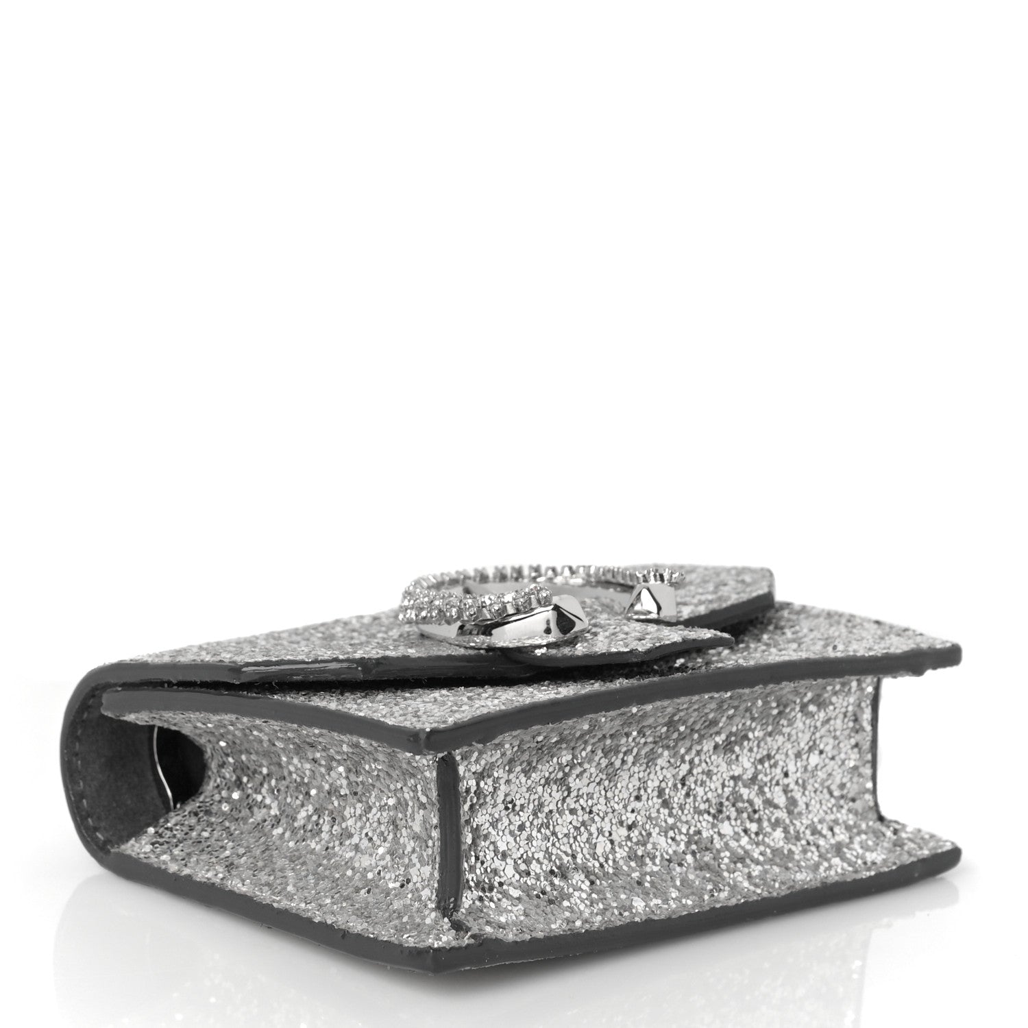 Jimmy Choo Coarse Glitter Mini Paris Crossbody Platinum 6 of 8