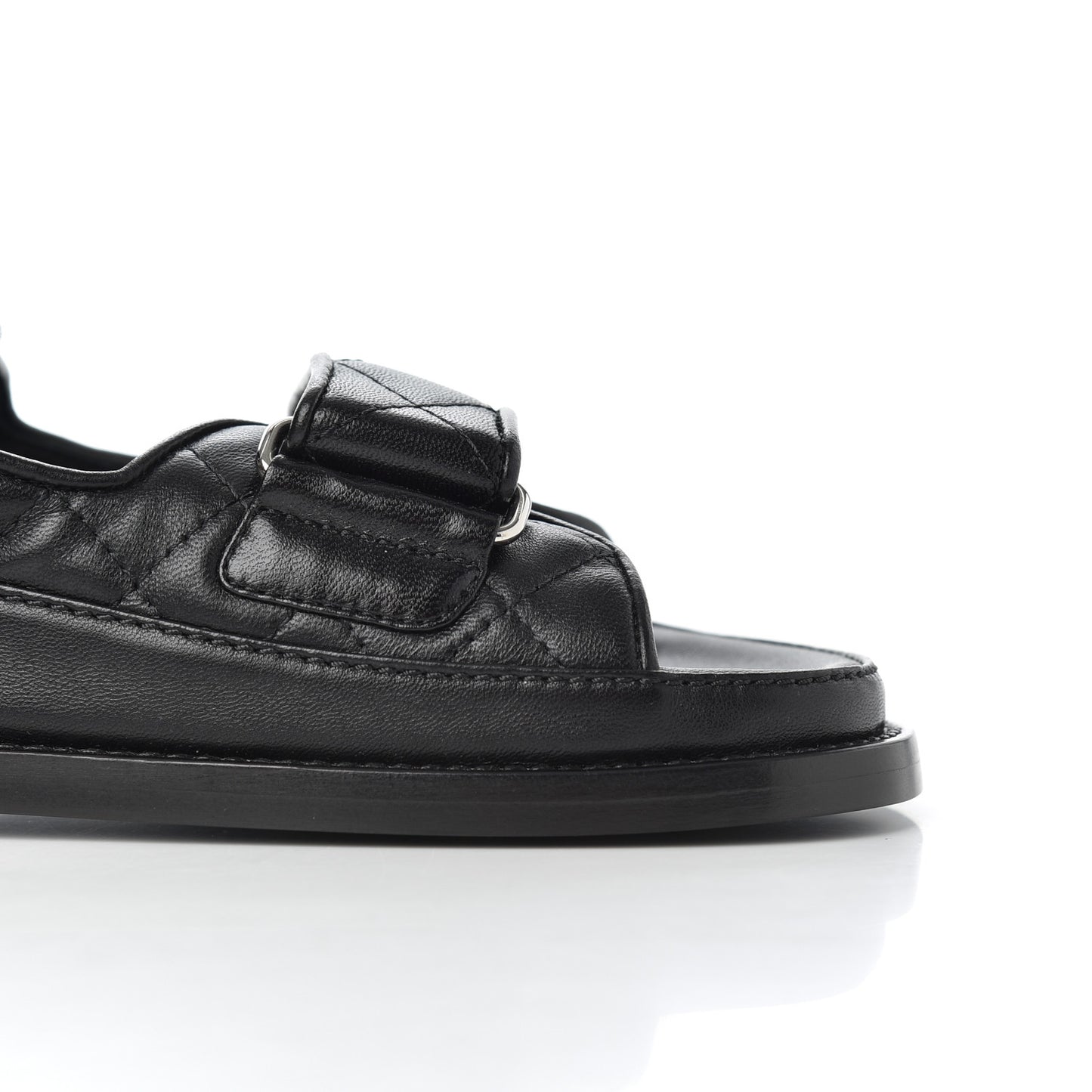 Lambskin Velcro Dad Sandals 38.5 Black