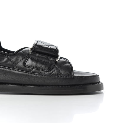 Chanel Lambskin Velcro Dad Sandals 38.5 Black 11 of 16
