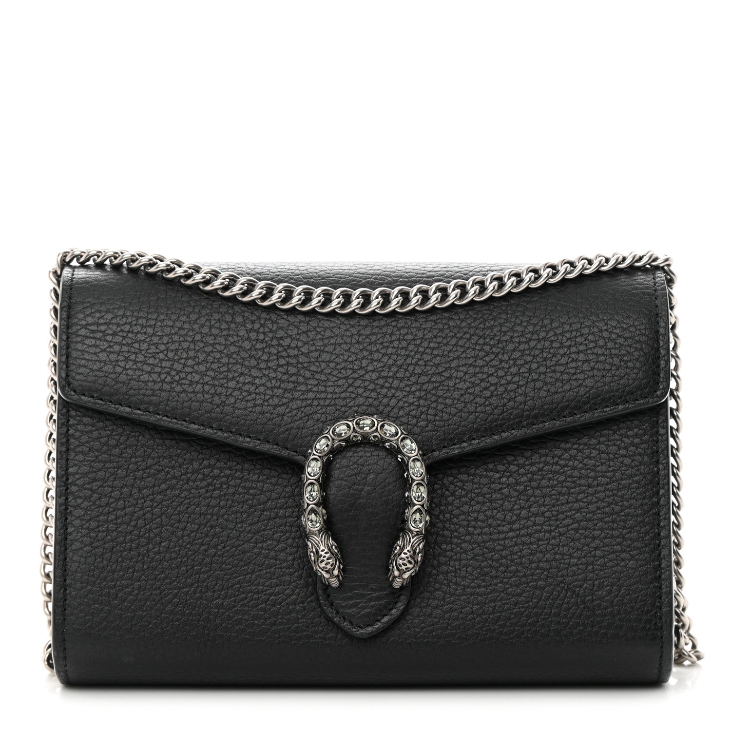 Gucci Calfskin Mini Dionysus Chain Wallet Black 1 of 10