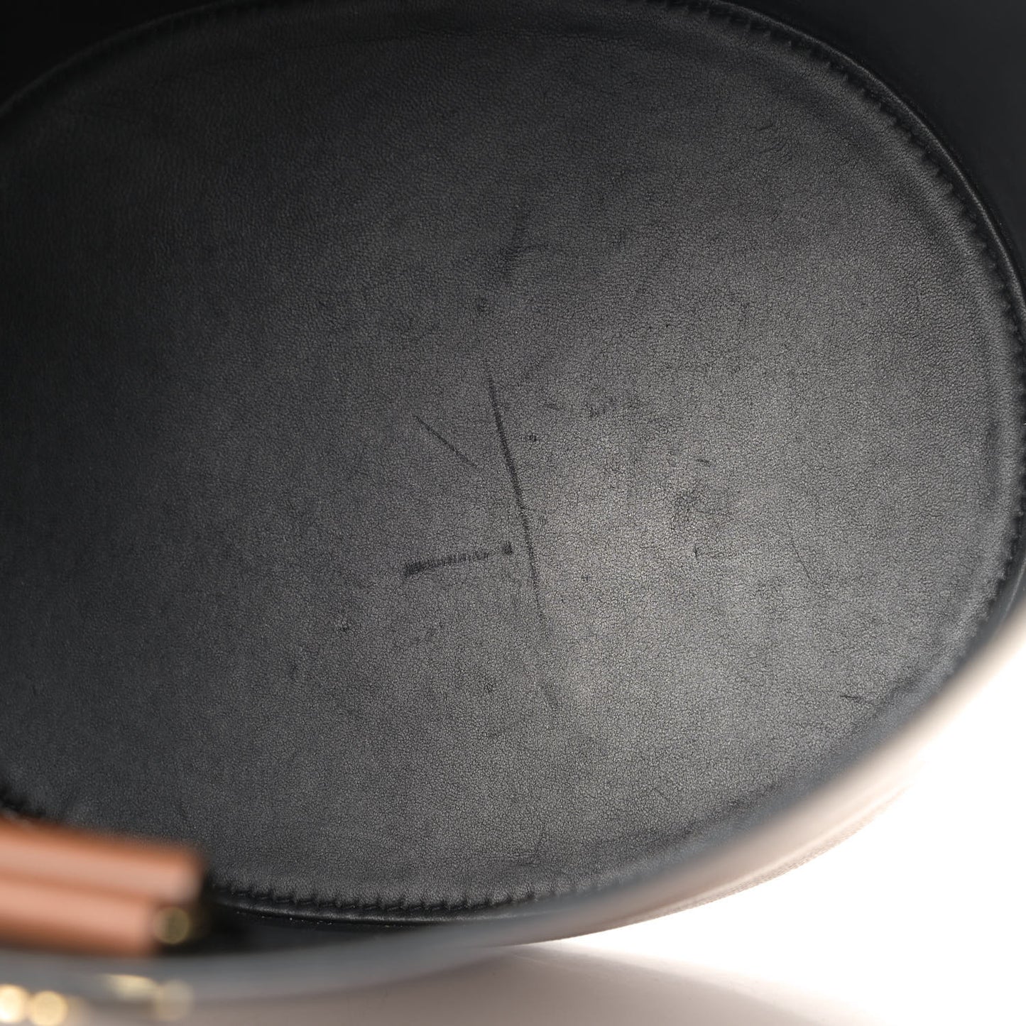 Saffiano Bucket Bag Cognac Black
