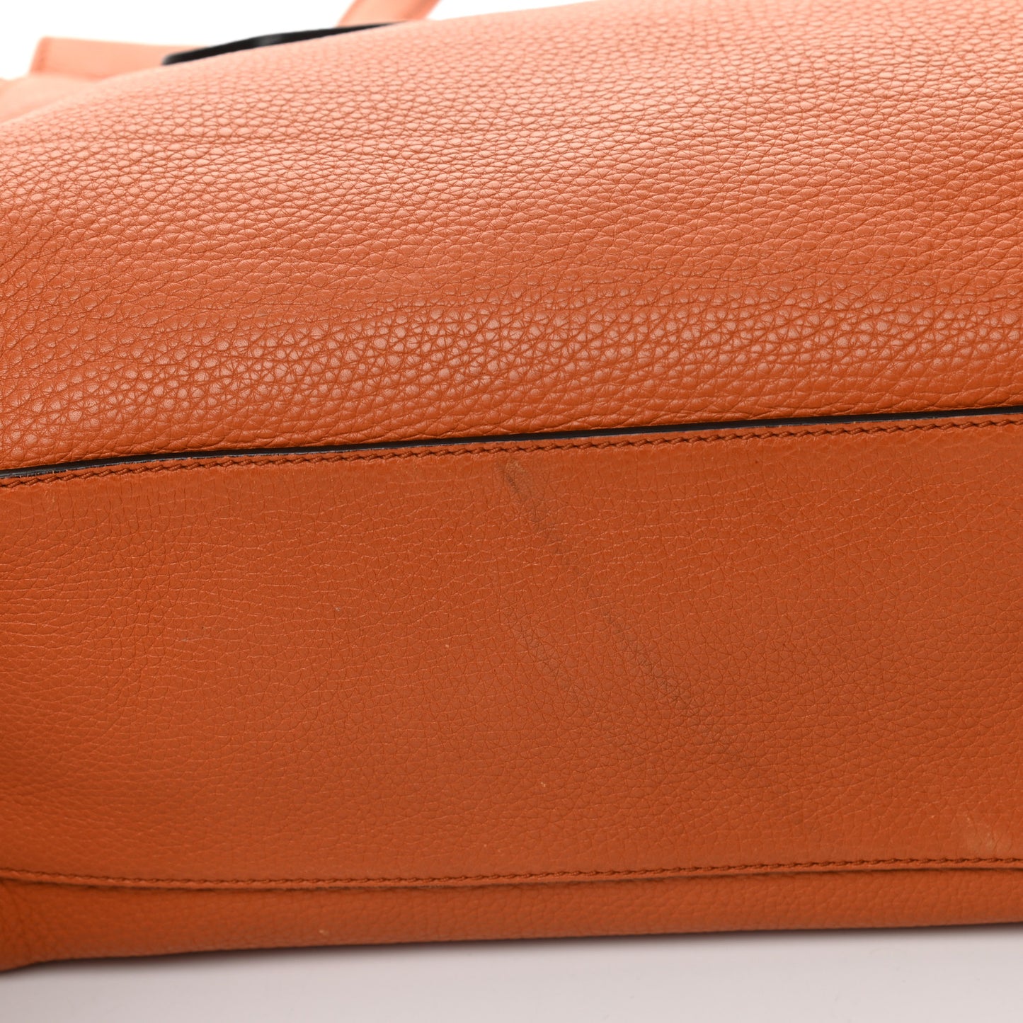 Pebbled Calfskin Large Lady Tassel Top Handle Bag Orange