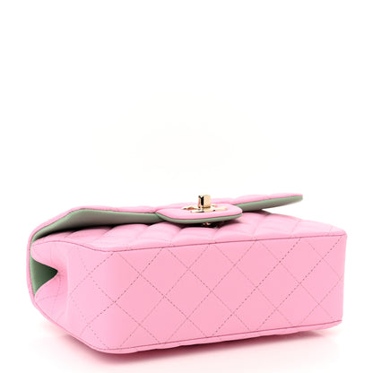 Chanel Lambskin Quilted Mini Top Handle Rectangular Flap Lilac Light Green 4 of 10