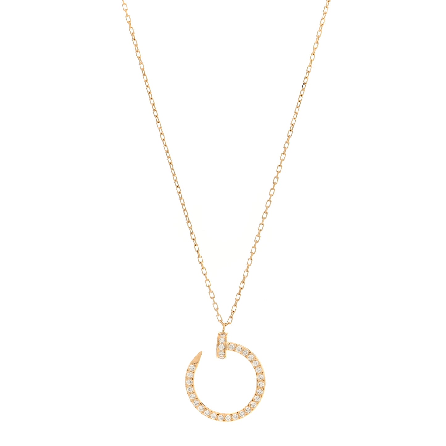 18K Yellow Gold Diamond Juste Un Clou Paved Pendant Necklace
