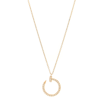 Cartier 18K Yellow Gold Diamond Juste Un Clou Paved Pendant Necklace 1 of 4