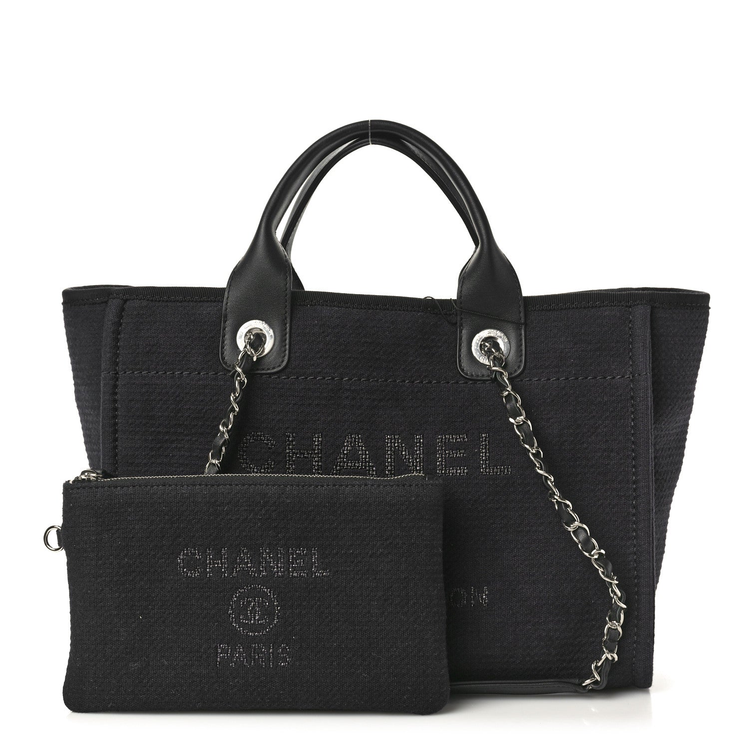 Chanel Mixed Fibers Small Deauville Tote Black 3 of 10