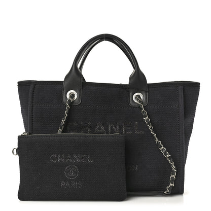 Chanel Mixed Fibers Small Deauville Tote Black 3 of 10