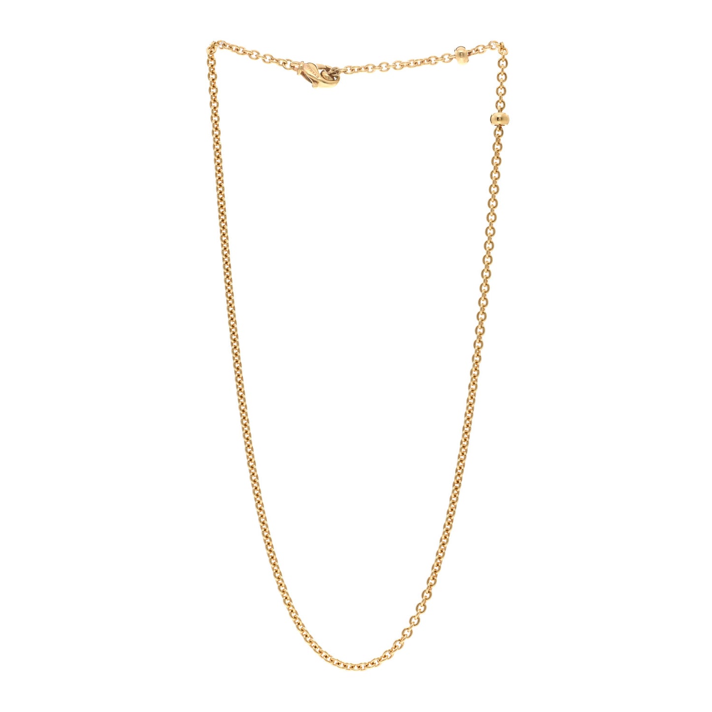 18K Yellow Gold 3mm Adjustable Chain Necklace