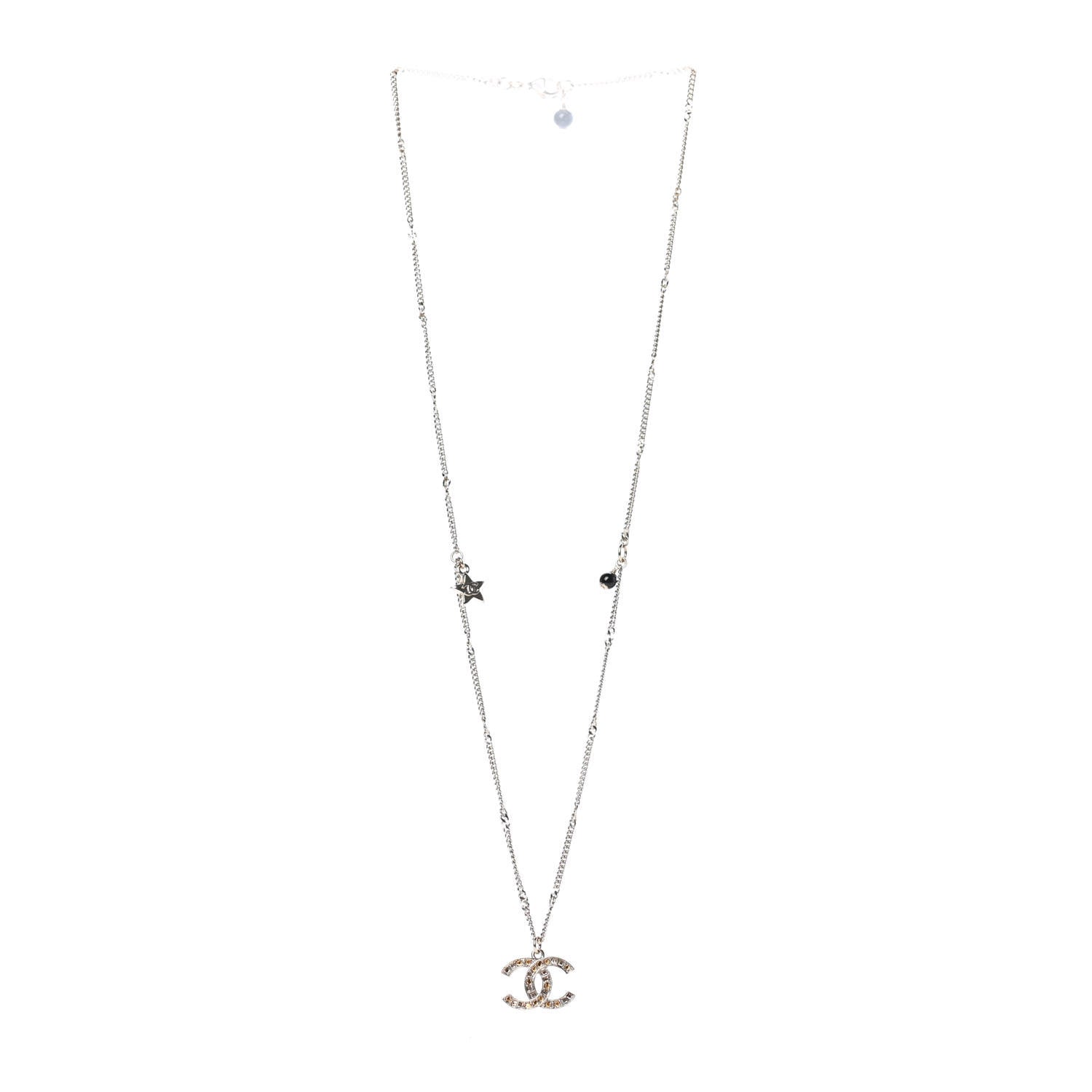 Chanel Baguette Crystal CC Starfall Necklace Gold 3 of 5