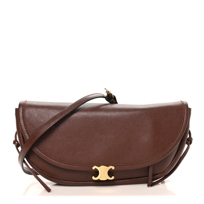 Celine Shiny Lambskin Soft Triomphe Little Half Moon Bag Brick 1 of 9