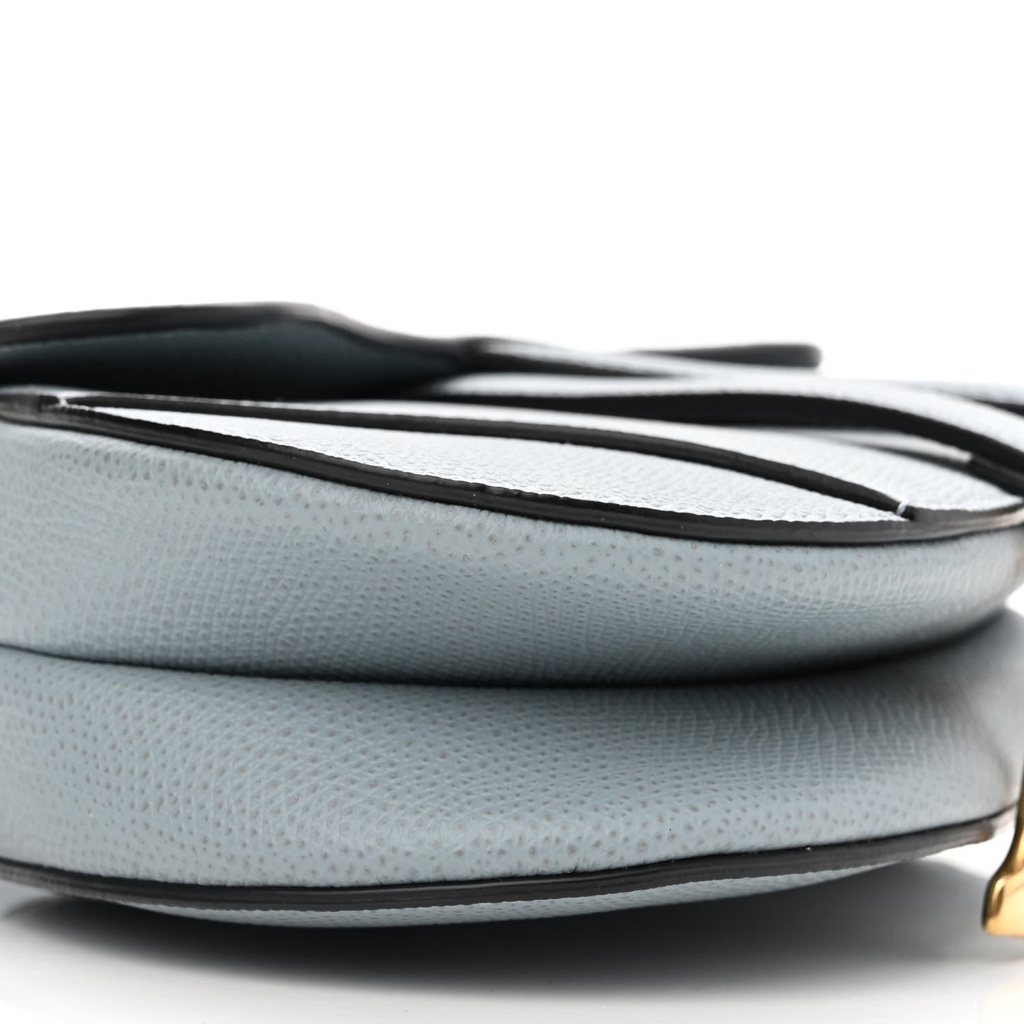 Grained Calfskin Mini Saddle Bag Sky Blue