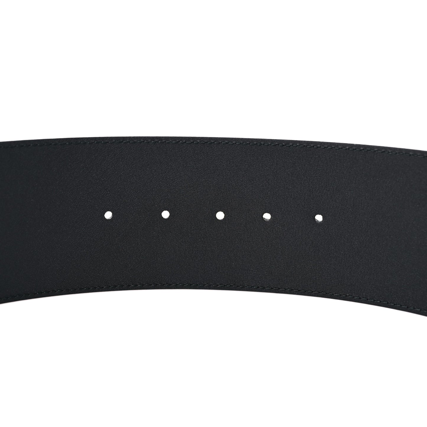 Moon Calfskin Pearl Double G 70mm Belt 85 34 Black Cream