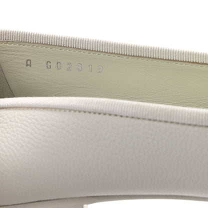 Chanel Calfskin Cap Toe CC Ballerina Flats 37.5 White 8 of 8